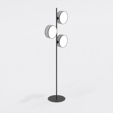 Lámpara de pie Troma gris+negro (3 luces)