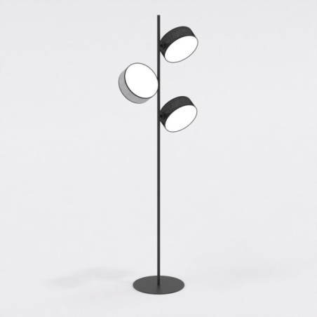 Lámpara de pie Troma negro+gris (3 luces)