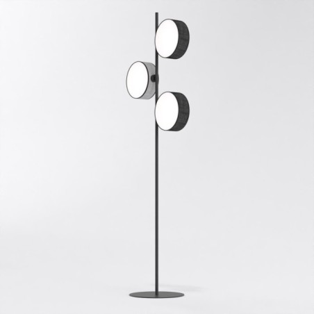 Lámpara de pie Troma negro+gris (3 luces)