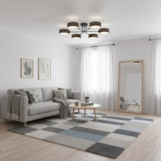 Lámpara de techo Lorix marrón+negro (6 luces)