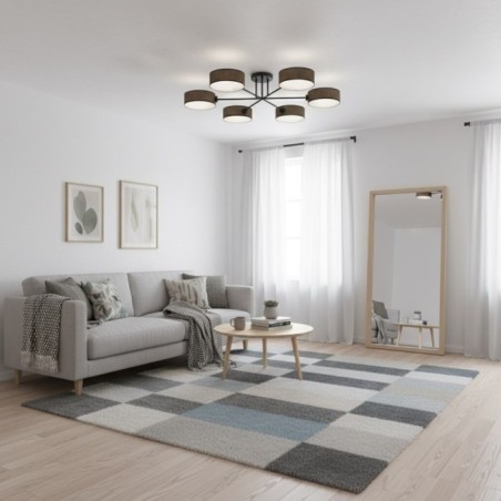 Lámpara de techo Lorix marrón+negro (6 luces)