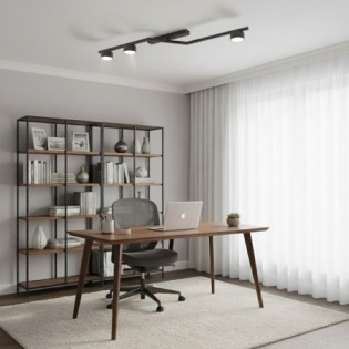 Lámpara de techo Vorn negro (3 luces)