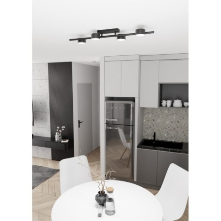 Lámpara de techo Kelmi negro (4 luces)