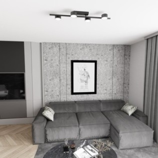 Lámpara de techo Kelmi negro (4 luces)