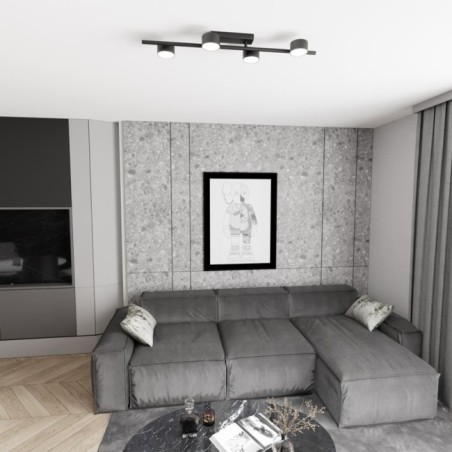 Lámpara de techo Kelmi negro (4 luces)