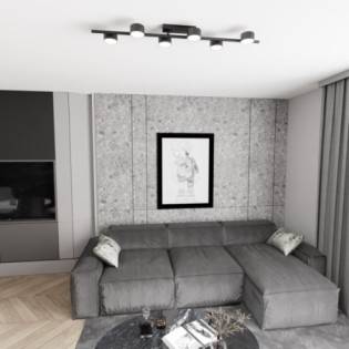 Lámpara de techo Kelmi negro (6 luces)