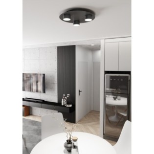 Lámpara de techo Qeri negro (3 luces)