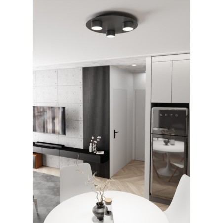 Lámpara de techo Qeri negro (3 luces)