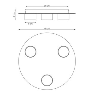 Lámpara de techo Qeri negro (3 luces)