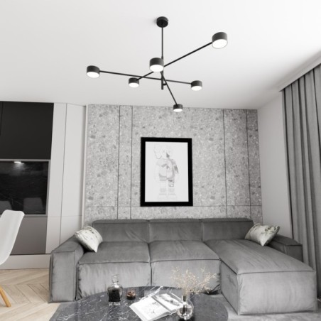 Lámpara de techo Feru negro (6 luces)