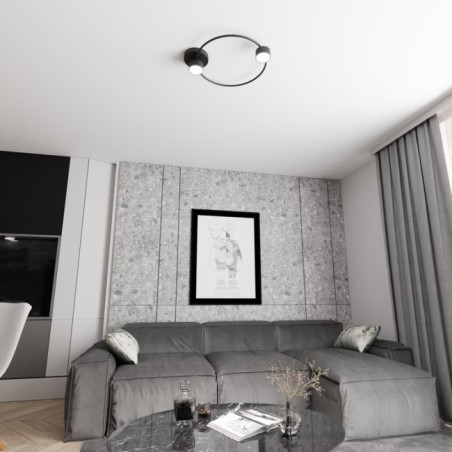 Lámpara de techo Pavo negro (2 luces)