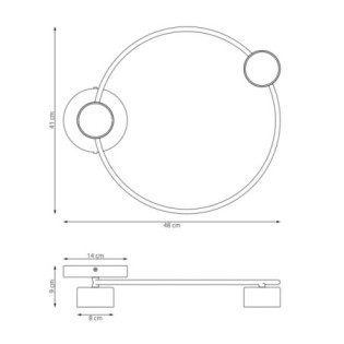 Lámpara de techo Pavo negro (2 luces)
