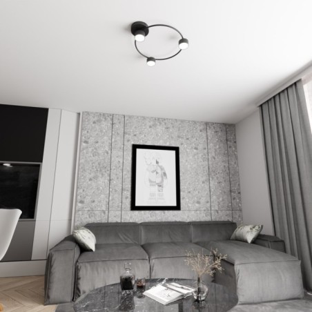 Lámpara de techo Pavo negro (3 luces)