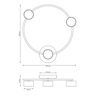 Lámpara de techo Pavo negro (3 luces)