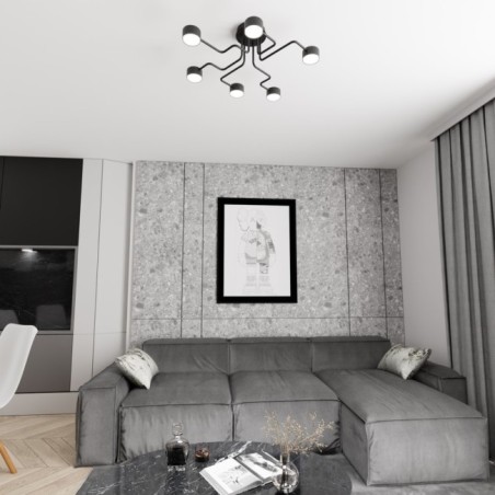 Lámpara de techo Xuli negro (6 luces)