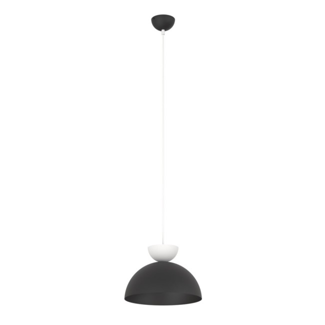 Lámpara colgante Varel S negro+blanco