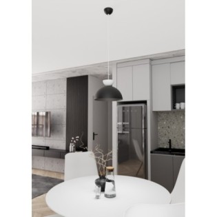 Lámpara colgante Varel S negro+blanco