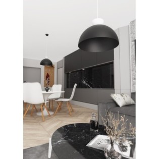 Lámpara colgante Varel L negro+blanco