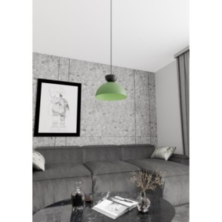 Lámpara colgante Varel S negro+verde