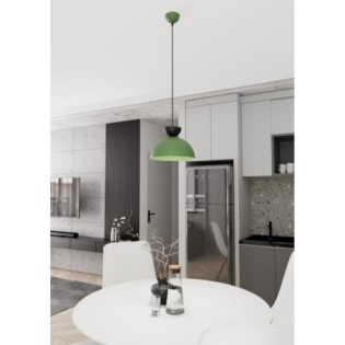 Lámpara colgante Varel S negro+verde