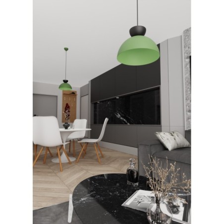 Lámpara colgante Varel S negro+verde