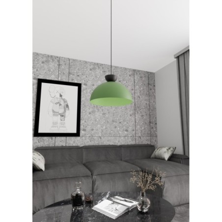 Lámpara colgante Varel L negro+verde