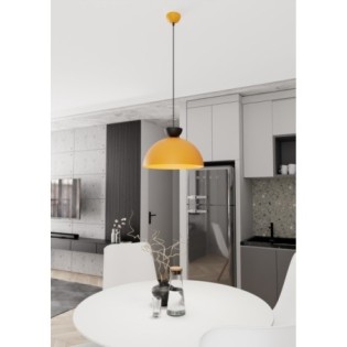 Lámpara colgante Varel L negro+naranja
