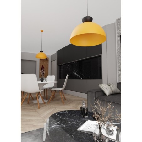 Lámpara colgante Varel L negro+naranja