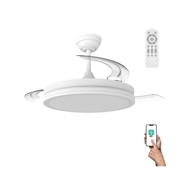 Ventilador LED aspas retráctiles Astra Evo CCT Dim (60W)