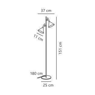 Lámpara de pie Kelvis (2 luces)