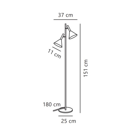 Lámpara de pie Kelvis (2 luces)