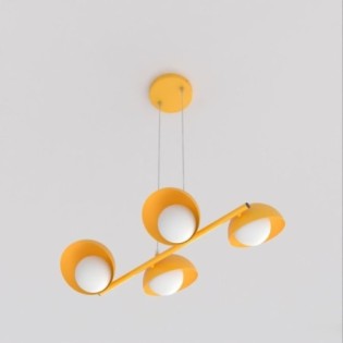 Lámpara colgante Nordessa naranja (4 luces)