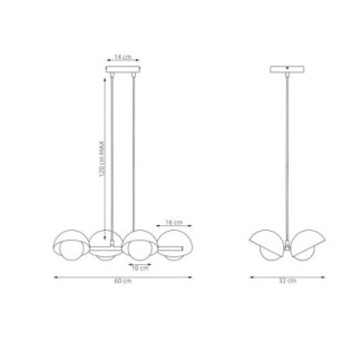 Lámpara colgante Nordessa blanco (4 luces)