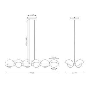 Lámpara colgante Nordessa blanco (6 luces)