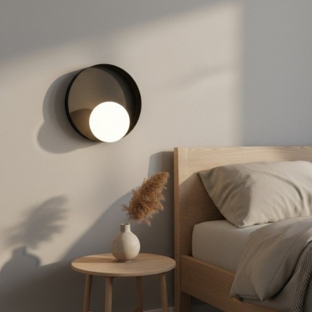 Aplique de pared Halvia negro