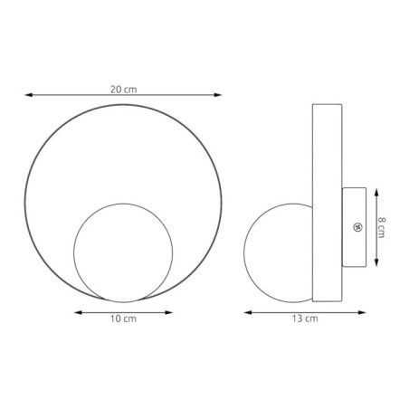 Aplique de pared Halvia gris