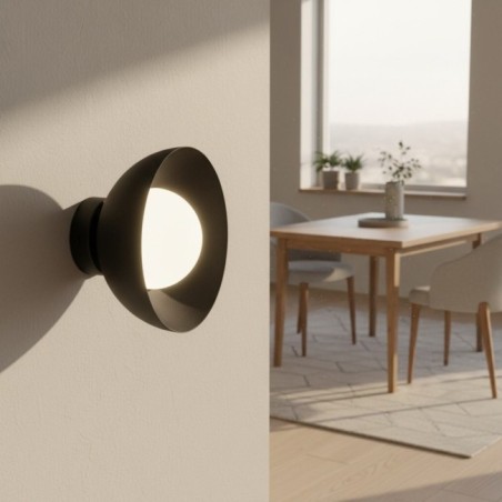 Aplique de pared Lumora negro