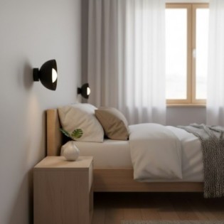 Aplique de pared Lumora negro