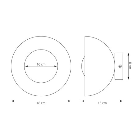 Aplique de pared Lumora gris