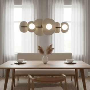 Lámpara colgante Lithora moka (6 luces)