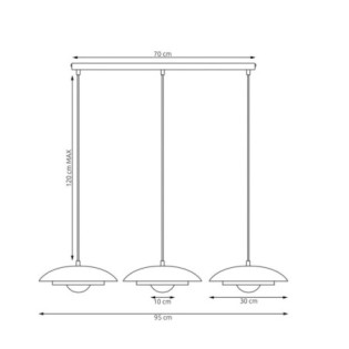 Lámpara colgante Arka blanco+moka (3 luces)
