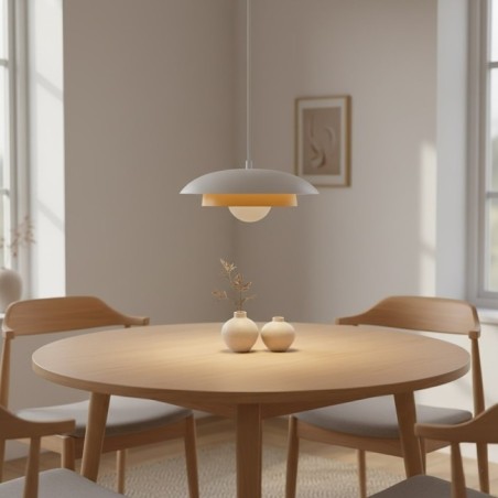 Lámpara colgante Arka blanco+naranja