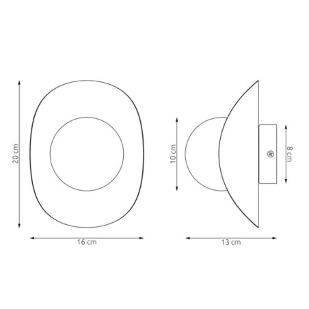 Aplique de pared Onivia M blanco