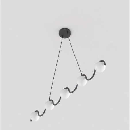Lámpara colgante Ondessa negro (5 luces)