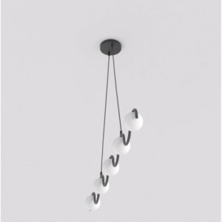 Lámpara colgante Ondessa negro (5 luces)