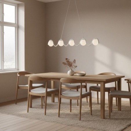 Lámpara colgante Ondessa blanco (5 luces)