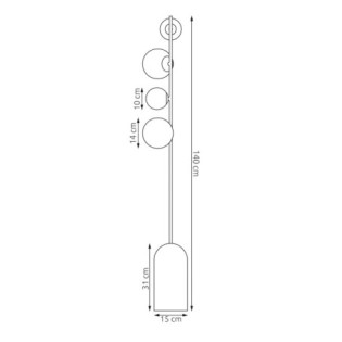 Lámpara de pie Tandem blanco (4 luces)