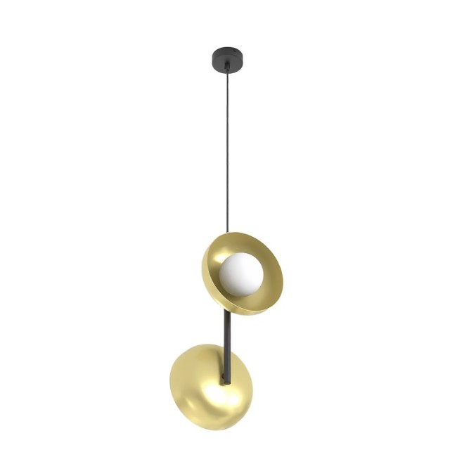 Lámpara colgante Elara dorado+negro (2 luces)