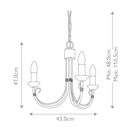Lámpara de araña Chartwell (3 luces)
