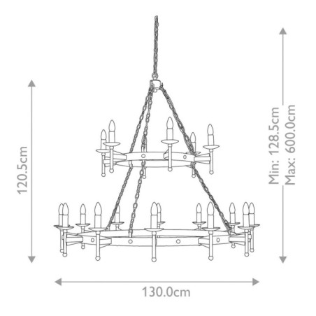 Lámpara de araña Cromwell (18 luces)
